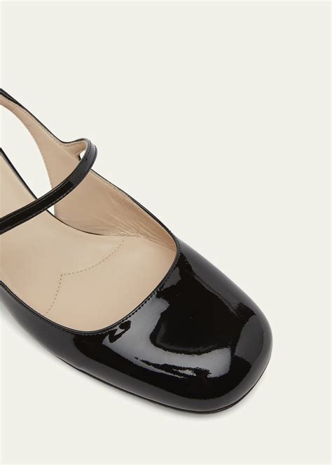 prada patent mary jane pumps|mary jane slingback pumps.